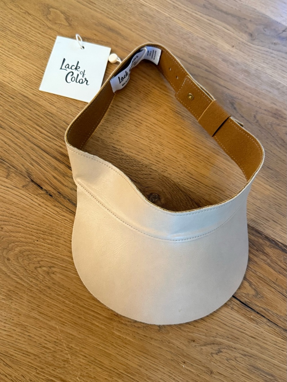 Lack of Color Cream Visor with Tan Inner Band